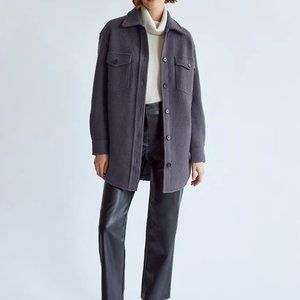 Wilfred Free The Ganna Shirt Jacket Merino Wool Shacket - Elegant Charcoal - Sm